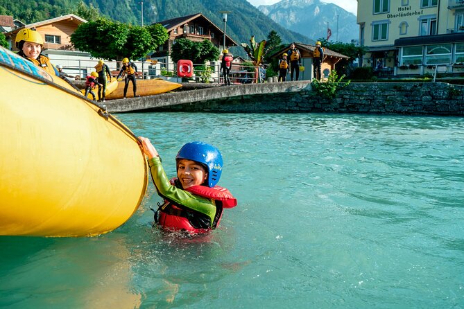 Family Rafting - The on-the-water plan: training, paddling, and about 45 minutes toward Lake Brienz