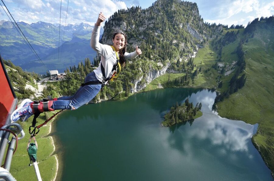 From Interlaken: Stockhorn Bungee Jump - Weigh In, Harness Up, Then Ride the Gondola to the Middle Station
