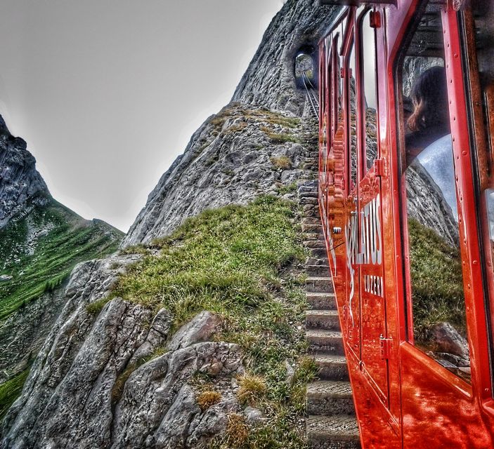 From Luzern:Small Group Tour Golden Roundtrip to Mt. Pilatus - The cogwheel climb to the summit: steep, real, and built for views