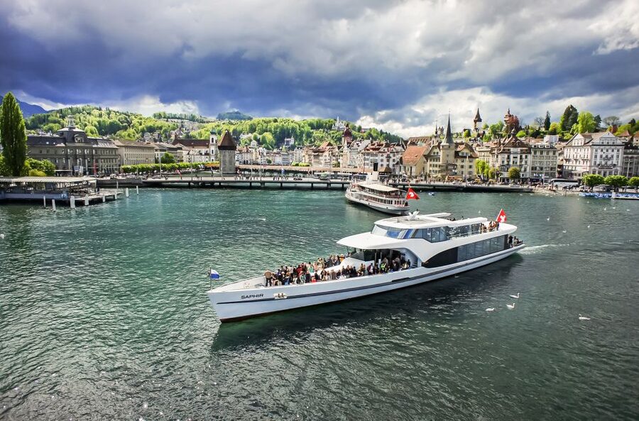 Lucerne: 1-Hour Cruise on Panoramic Yacht - The Route in Plain English: Lucerne to Meggenhorn and Back
