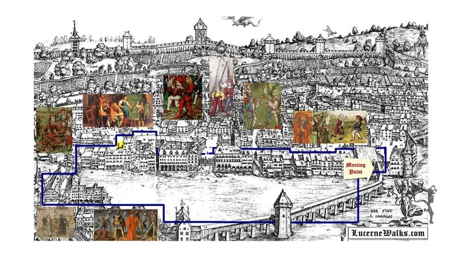 Lucerne: 1-Hour Historical Tour with Night Watchman - Reuss Bridge to the Alte Suidtersche Apotheke Window