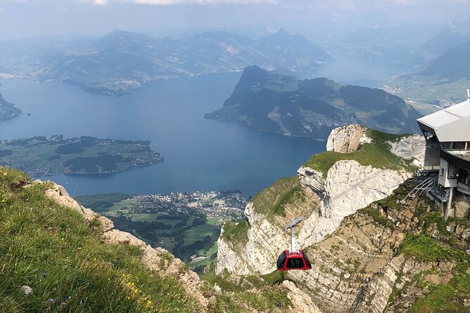 Mt. Pilatus with Lake of Lucerne Cruise Private Tour from Lucerne - The Dragon Ride cable car in a glass cabin