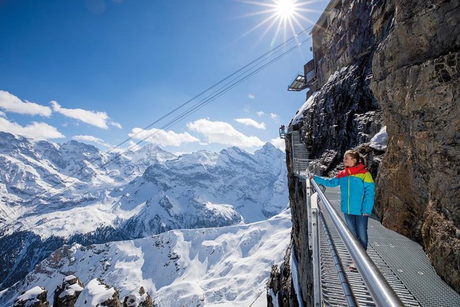 Mt. Schilthorn & Mürren Private Day Trip from Interlaken - Birg Thrill Walk, glass, rope, and a rock-hugging steel structure