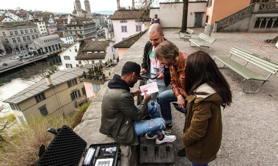 Outdoor Escape Game with Augmented Reality trough Zurich - Two game themes: Operation Mindfall vs Magic Portal