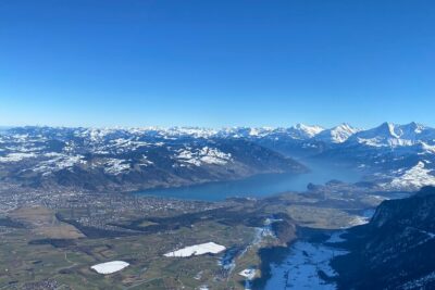 Private helicopter flight to Stockhorn mountain, with view to the Swiss Alps