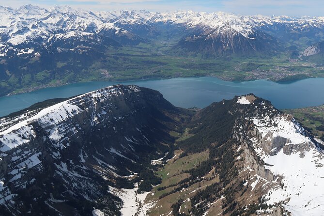 Private helicopter tour to the Swiss Alps - see the Eiger, Monch and Jungfrau - Interlaken Between Two Lakes, and Lake Thun’s Glacier-Turquoise Colors