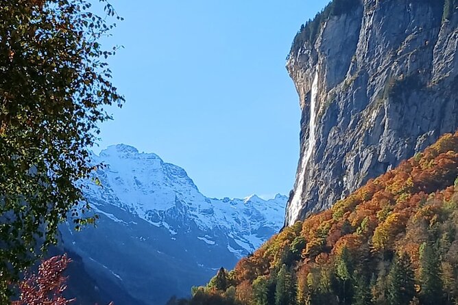 Waterfall Lauterbrunnen CLOY Pier Iseltwald Interlaken Private - Stechelberg: the James Bond 007 cable car and the second waterfall angle
