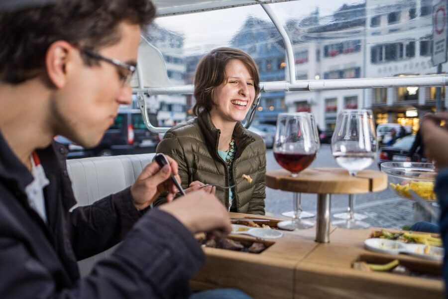 Zurich: Hot Stone Barbecue eTukTuk Tour - Wine on wheels, guide energy, and how the tour stays fun